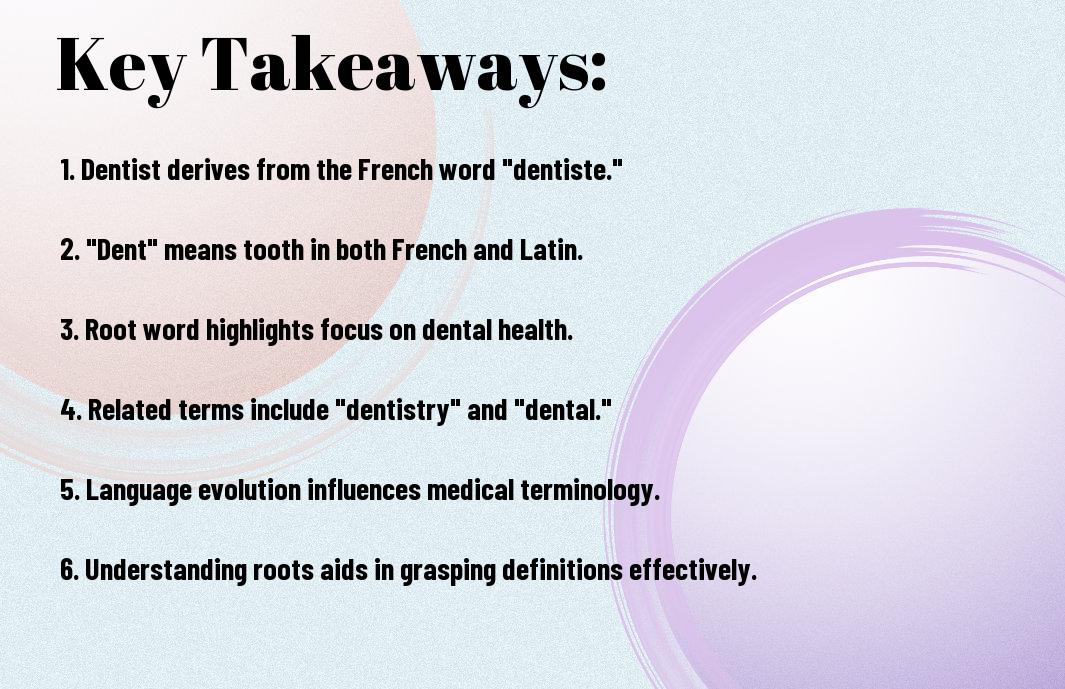 What is the root word of dentist 1